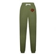 thumbnail image 4 of Sweatpants for Women Trendy Print Drawstring Casual Loose Fitting Yoga Sporty Gym Athletic Jogger Pants with Pockets,Army Green 2,M, 4 of 5