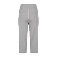 thumbnail image 4 of Kaemgyyd Capri Pants for Women Stretch High Waisted Crop Office Work Pants Trendy Button Striped Capris Slacks Yoga Dress Pant, 4 of 5