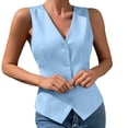 thumbnail image 3 of Tqcoqu Womens Stretchy Knit Blazer Vest Tops, V-Neck Sleeveless Button Down Suit Vest for Business Casual Outfits, 3 of 7