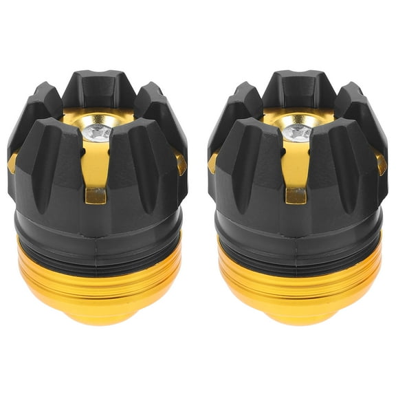 Raindrops Golden Motorcycle Frame Sliders for Front Fork Protection Crafted from PP and Aluminum AlloyCompatible with Various Models 2pcs