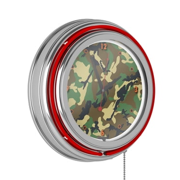 RAM Logo White Retro Neon Analog Wall Clock with Pull Chain - Walmart.com