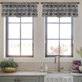 thumbnail image 3 of LALILO Kitchen Curtain Valance Monochrome Folk African Art Rod Pocket Window Curtain 52"x 18" Set of 2, 3 of 5