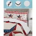 thumbnail image 4 of Quilts Twin Size, 4th of July Country Star Soft Comforter Bedding Set for Bed, Independence Day Patriotic Red Checkered Lightweight Quilted Bedspread with Pillow Cover(2 Pieces), 68x86 Inch, 4 of 6