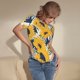 thumbnail image 3 of Fotbe Blue Striped Sunflower Body de Mujer con Cuello Redondo y Mangas Cortas, Sin Mangas Ajustado, Suave, Cómodo y Básico-Small, 3 of 7