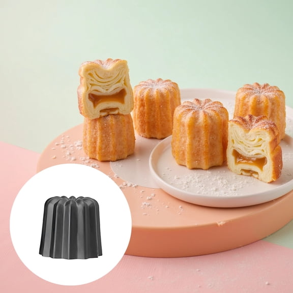 5 Pcs Canneles Nonstick Bakeware Molds, One-Piece Aluminum Cake Mold, Seamless Madeleines Molds for Baking, Easy Release Moldes Para Tartas, Perfect for Pastry & Baking