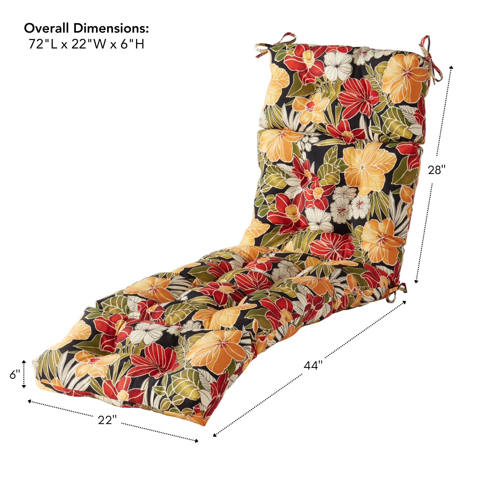 Greendale Home Fashions Aloha Black 72x22-Inch Outdoor Patio