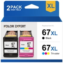 67XL Ink Cartridges for HP ink 67 HP 67XL for HP Deskjet 2700 2700e 2752 2752e 2755 2755e Envy 6000 6055 6055e Printer (Black, Tri-Color)