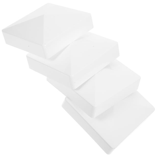 MIANGASTORE 4pcs Vinyl Pyramid Post Caps, Fence Pyramid Post Caps PVC Deck Post Caps Protective Fence Post Tops Cover Decking Caps Covers for Lamp Post, Deck, Docks