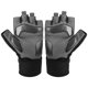 thumbnail image 2 of BOODUN Guantes de fitness antideslizantes Guantes deportivos de muñeca extendida con medio dedo (Negro Blanco L), 2 of 8