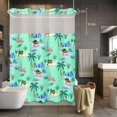 thumbnail image 5 of No Hook Shower Curtains with Snap-in Liner Set, Desert Camels Waterproof Hotel Style Bathroom Shower Curtain, Cute Animals Houses Palm Trees Leaves Green Breathable Mesh Top Bath Curtains 72''x84'', 5 of 9