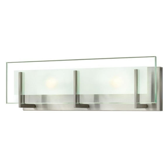 2 Light Bathroom Light Fixture in Transitional-Modern Style 18 inches Wide By 5.75 inches High-Brushed Nickel Finish Bailey Street Home 81-Bel-548343