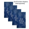 thumbnail image 3 of Christmas Fancy Navy and Silver Metallic Snowflake 60 x 144 Inch Rectangle Fabric Dining Tablecloth, 3 of 6