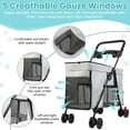 thumbnail image 4 of solautey Large Multi-Pet Stroller for Small & Medium Dogs, 4 Wheels Pet Stroller, Foldable Dog & Cat Stroller for All-Season, Dog Stroller with 360-degree Wheels, 4 of 8