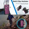 thumbnail image 6 of Xhy Samsung Galaxy A13 5G Case with Belt Clip Holster Privacy Screen and Lens Protector Military Grade Full Body Drop Resistant 3 in 1 Rugged Durable Detachable for Galaxy A13 5G Phone - Wine Pink, 6 of 9