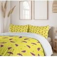 thumbnail image 6 of Ambesonne Umbrella Duvet Cover Sets, Rain Accessory Pattern, 2-King, Yellow and Violet, 6 of 7