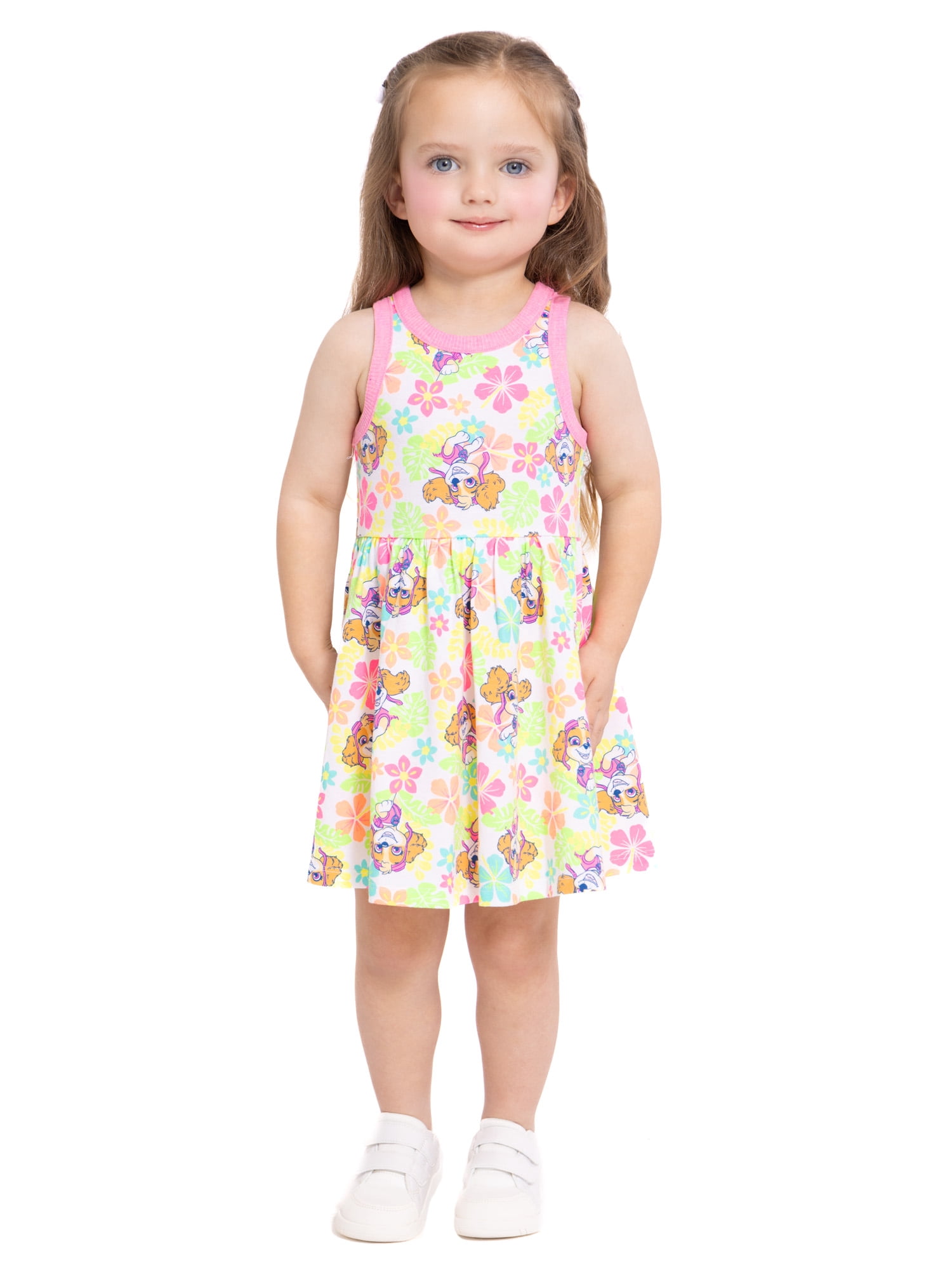 Paw Patrol Toddler Girls Allover Print Graphic Tank Dress, Sizes 12M-5T