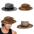 thumbnail image 3 of Aellinatey British Style Trilby Hat for Adult Outdoor Carnival Party Prom Fedoras Hat, 3 of 13
