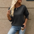 thumbnail image 4 of Bzdzmqm Women's Fall Winter Off The Shoulder Sweater Long Sleeve Round Neck Knitted Casual Pullover Tops Soft Stretch Slim Fit Cozy Sweaters Trendy Outfits for Daily Work Holiday, Black L, 4 of 8