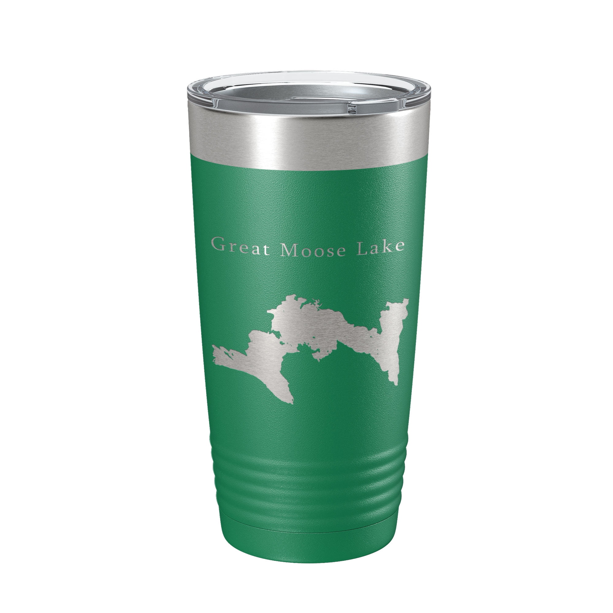 Great Moose Lake Map Tumbler Travel Mug Insulated Laser Engraved Coffee