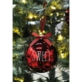 thumbnail image 5 of Rae Dunn Christmas Ornaments - Set of 4 Red and Clear Glass Balls - Home Sweet Home - 100mm / 3.94 Inch Large Hanging Holiday Decorations for Xmas Tree, 5 of 7