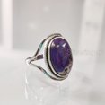 thumbnail image 3 of Natural Purple Copper Turquoise Ring, Turquoise Ring, December Birthstone, Designer Band, 925 Sterling Silver, Womens Ring, Christmas, Thanksgiven, Handmade, Statement Jewelry, Natural Turquoise Ring, 3 of 6