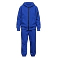 thumbnail image 3 of Girls 2 Piece Outfits Sweatsuit Causal Zip Up Hoodie Sweatshirt Joggers Kids Clothes Fall Winter Y2k Tracksuit Outfits Royal Blue 7-8 Years, 3 of 7
