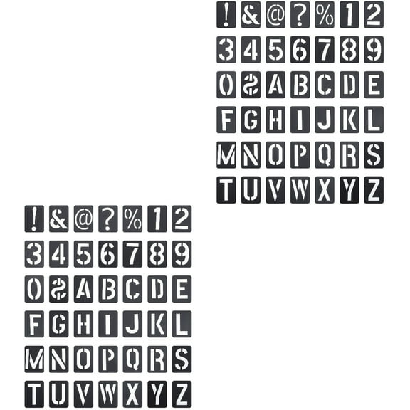 Set of 2 Graffiti Stencils Alphabet Letter Template Painting Reusable