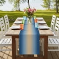 thumbnail image 4 of Table Runners 72 Inches Long Dress Scarves, Navy Blue Ombre Farmhouse Kitchen/Dining Table Runner, Coffee Tablerunners, Modern Yellow Gradient Farmhouse Art 16x72 Inch, 4 of 9