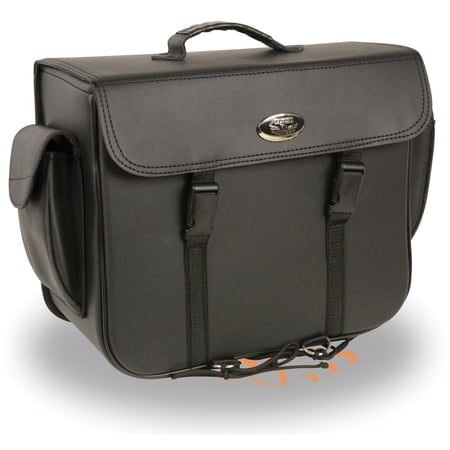 Milwaukee Leather SH583 Black Large PVC Sissy Bar Bag with Carrying Handle