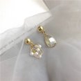 thumbnail image 5 of Pendientes chapados en oro con perlas de moda, joyería de circonio cúbico para mujer, un par, 5 of 5