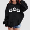 thumbnail image 2 of KPOPLK Floral Print Cute Hoodie for Teen Girls Hoodies Preppy Trendy Sweatshirt Casual Pullover Sweatshirts Black,Size 8-10 Years, 2 of 4