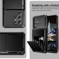 thumbnail image 6 of for Galaxy S23 Ultra Wallet Cover 4-Card Credit Card Holder ID Slot Scratch Resistant Dual Layer Hybrid Protective Hard Shell Rugged TPU Bumper Armor Case for Galaxy S23 Ultra 6.8" Black, 6 of 14