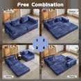 thumbnail image 4 of 78'' Convertible Folding Sofa Bed, Floor Sleeper Sofa Couch with Fixed-Shape Frame, Compression Comfy Couch, Boneless Modular Sectional Sofa, No Assembly Required, for Living Room, Bedroom, Dark Blue, 4 of 8