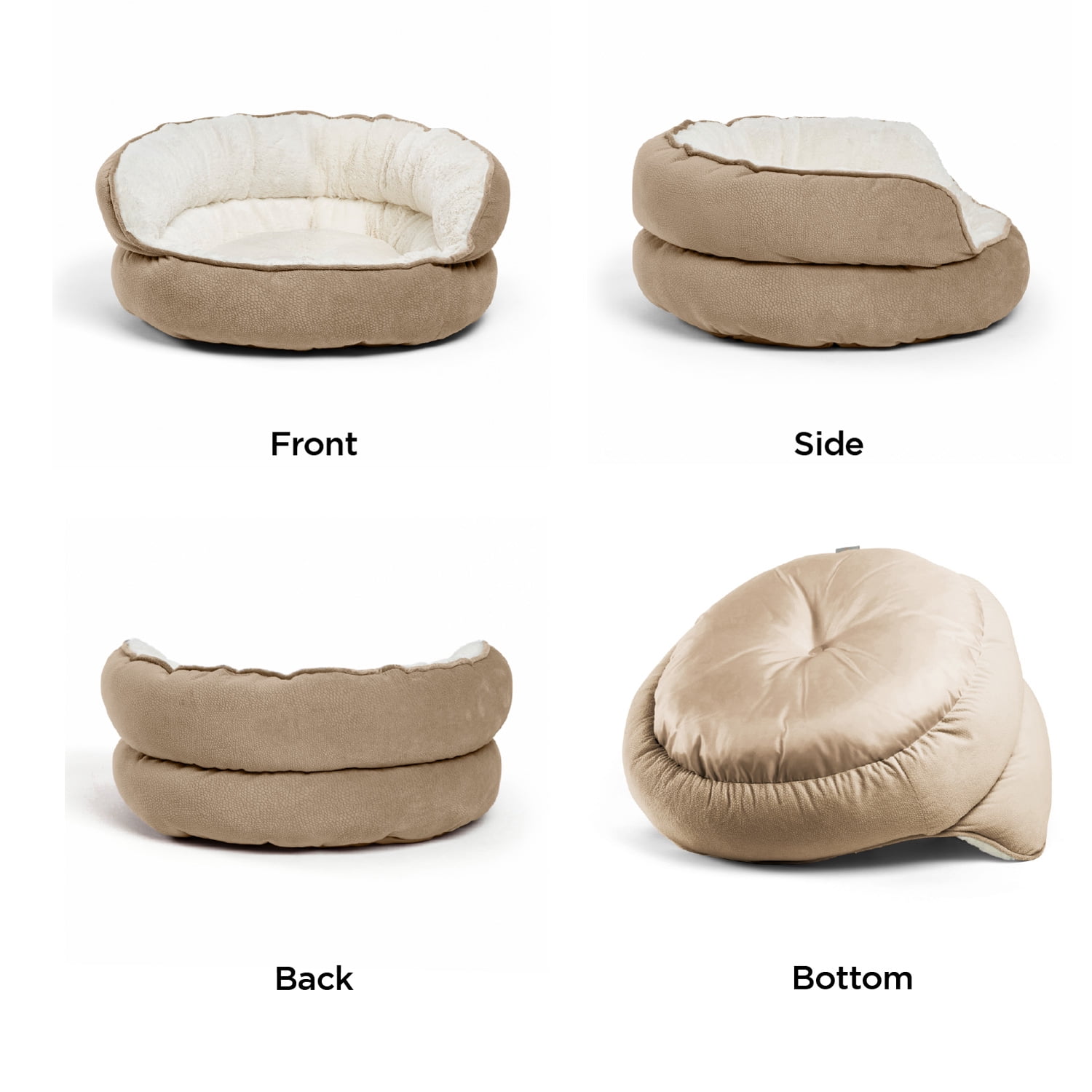 Best Friends by Sheri Pet Throne Wheat Jumbo Round Orthopedic Cat and Dog