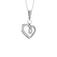 thumbnail image 3 of Araiya Fine Jewelry 14k White Gold Round-shape Lab Grown Diamond Heart Pendant with Silver Cable Chain Nacklace (7/9 cttw, D-F Color, VS1 Clarity) 18", 3 of 7