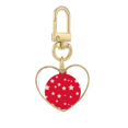 thumbnail image 1 of mas Star Red Festival Gold Heart Keychain Metal Keyring Holder, 1 of 3