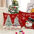 thumbnail image 6 of Merry Christmas Tree Throw Pillow Covers 18x18 Inch Red White Snowflake Winter Holiday Pillow Case Jingle Bells Farmhouse Decorations Cushion Cover for Sofa Couch, 6 of 6