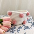 thumbnail image 2 of Cesta de almacenamiento tejida de algodón Decoración Artículos diversos Caja de acabado Rosa S Afortunado Sencillez, 2 of 5