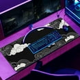 thumbnail image 6 of Black and White Anime Clouds XL Mouse Pad - Desk Gaming Mat with Stitched Edges, Non-Slip, 31.5x11.8 in, 6 of 6