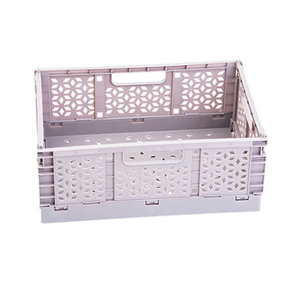 Plastic Crates Desk Organizers Collapsible Stacking Folding Baskets for