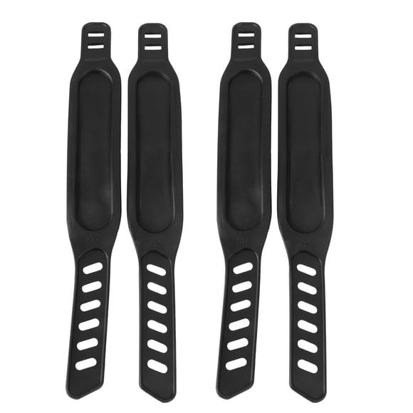4 piezas de bicicleta, pedal, banda de sujeción, correa de pie, bicicleta ligera, correas de plástico para bicicleta de gimnasio (negro)