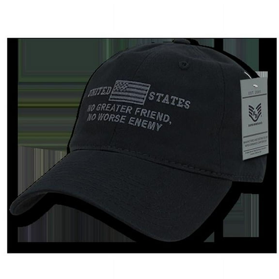 RapDom United States No Greater Friend Graphic Relaxed Mens Cap [Black - Adjustable]