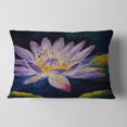 thumbnail image 1 of Fleur de Lotus Violette - Coussin Décoratif Floral - 12x20, 1 of 4