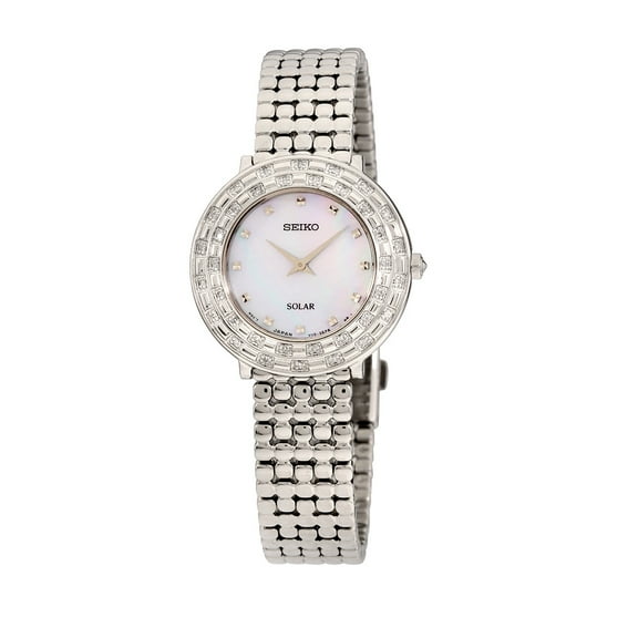 Seiko Women's Tressia Stainless Steel Solar Diamonds Watch SUP373