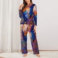 thumbnail image 3 of Bingfone Womens Pajama Sets Rooster Oil Painting Print,Long Sleeve Loungewear Pajamas Set-Large, 3 of 9
