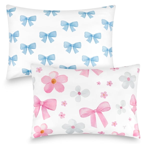 Juego de Fundas de Almohada para Niños Pequeños Hooyax 2 Piezas, Suaves y Elastizadas con Estampados Divertidos