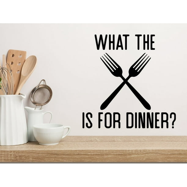 What The Fork Is For Dinner Bold Kitchen Wall Decal Walmart Com Walmart Com