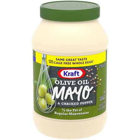 (2 Pack) Kraft Mayo with Olive Oil and Cracked Pepper, 30 fl oz (Best Low Calorie Mayonnaise)