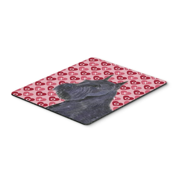 "Schnauzer Hearts Love and Valentines Day Portrait Mouse Pad Hot Pad or Trivet"
