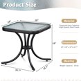 thumbnail image 2 of Ktaxon 18" Square Outdoor Side Table with Tempered Glass Top, Ripple-patterned Courtyard Glass Table, Black, 2 of 8